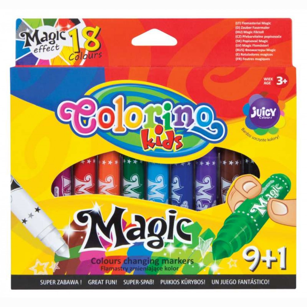 Flomasteriai Magic keičiantys spalvą 9+1 spalvų 