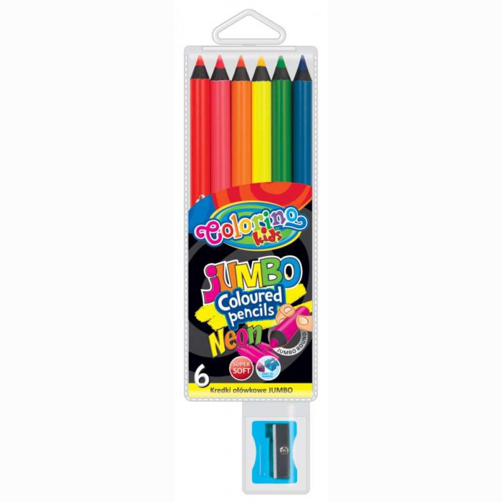 Spalvoti pieštukai 6 neoninių spalvų  Colorino Kids
