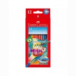 Akvareliniai pieštukai su teptuku FABER CASTELL FISH, 12 spalvų