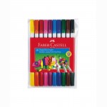 Flomasteriai dvipusiai  FABER CASTELL, 10 spalvų