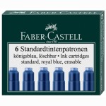 Rašalo kapsulės FABER CASTELL, mėlynos, 6 vnt.