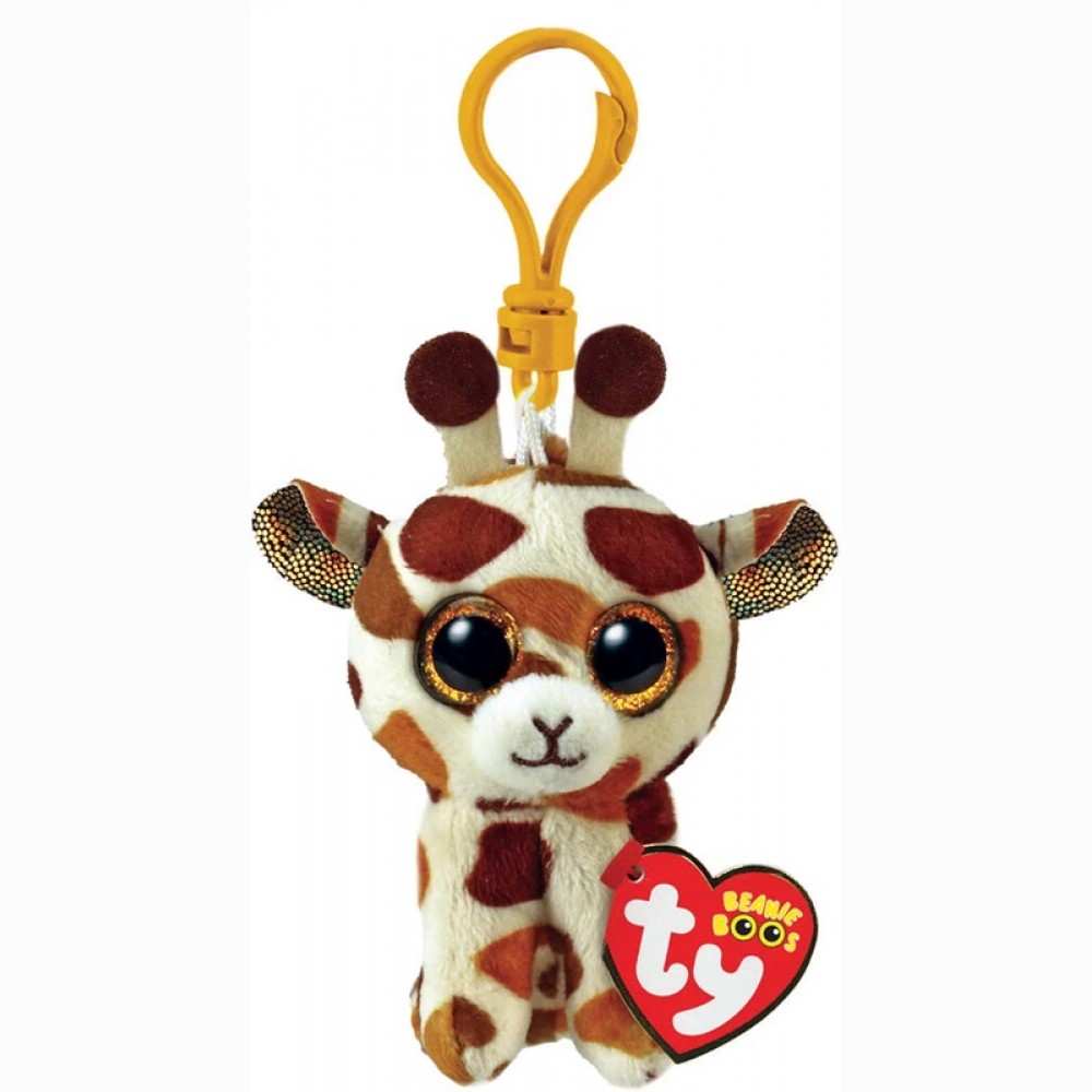 Pliušinis žaislas STILTS - tan giraffe clip