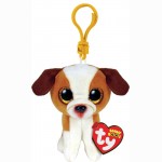 Pliušinis žaislas HUGO - brown/white dog clip