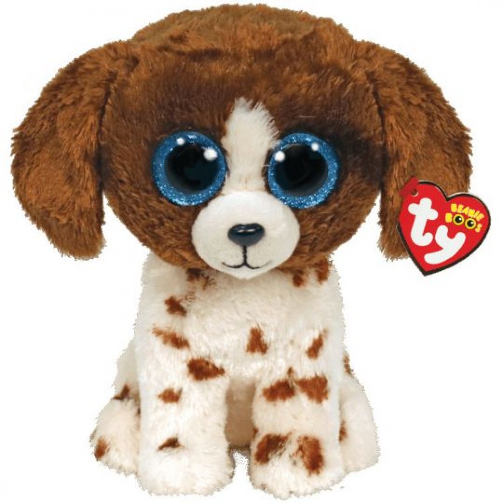 Pliušinis žaislas 23cm  MUDDLES - brown/white dog med
