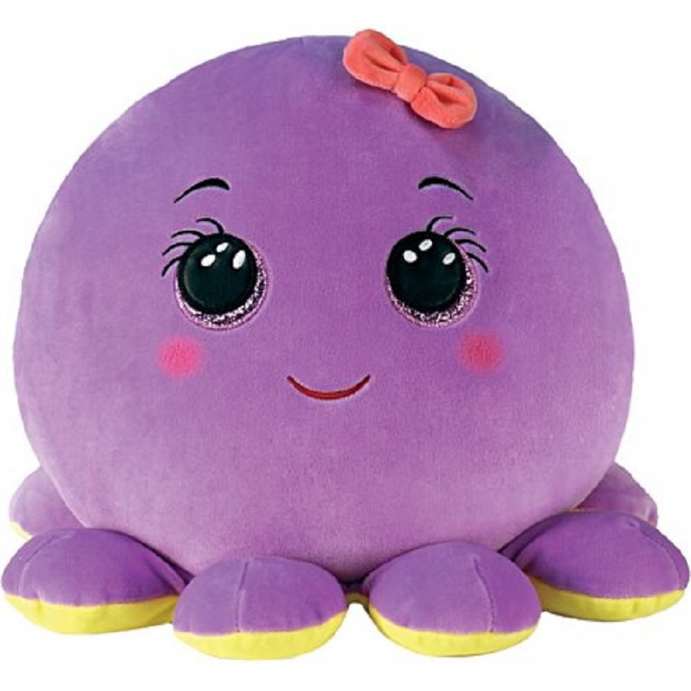 Pagalvėlė TY Squish a Boos  OCTAVIA - purple octopus squish 25cm