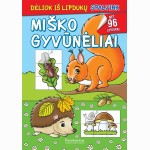 Miško gyvūnėliai. Spalvink. Dėliok iš lipdukų
