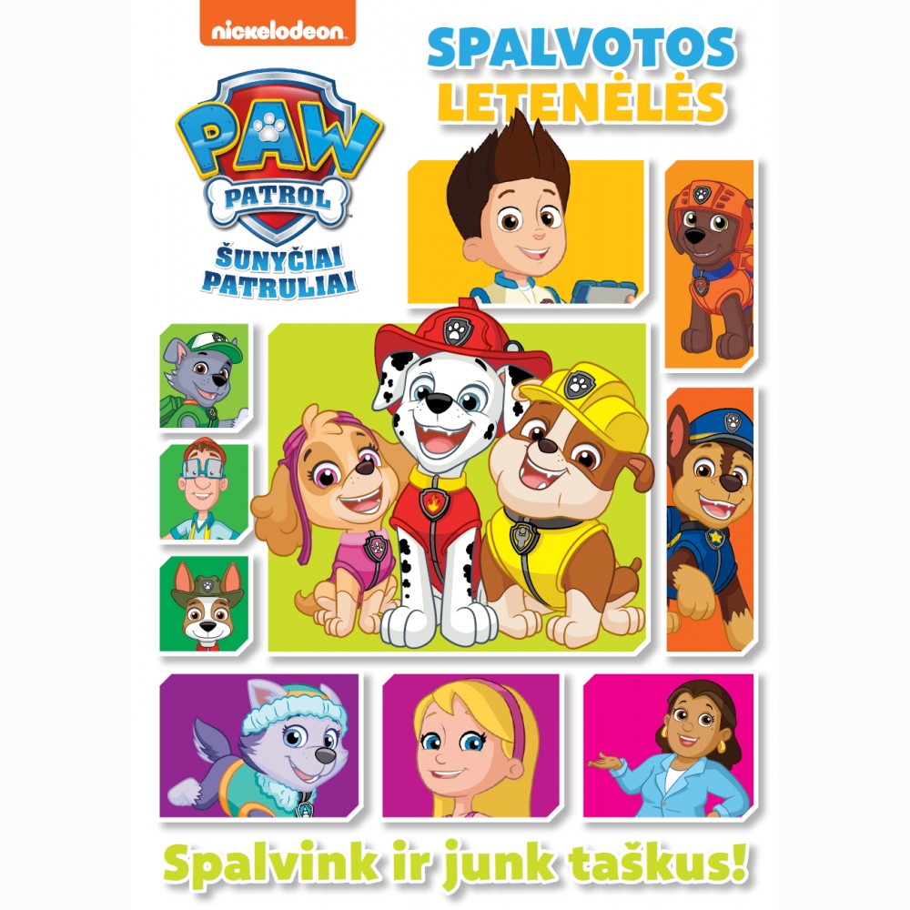 Šunyčiai Patruliai. Spalvink ir junk taškus!