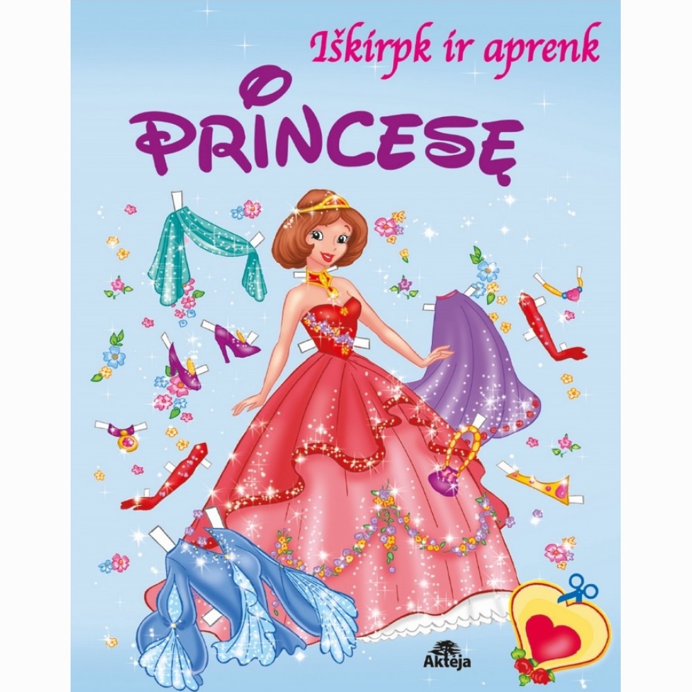 Iškirpk ir aprenk princesę (mėlyna)