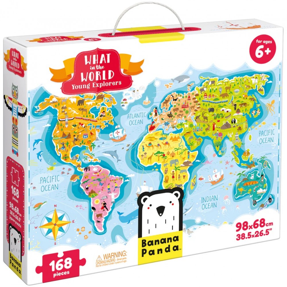 Lavinamoji dėlionė BANANAPANDA What in the World. Young Explorers 6+