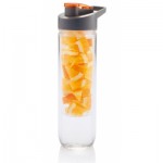 Gertuvė XD COLLECTION, 800ml, su infuzoriumi, skaidrus tritano plastikas, su oranžinės sp. Dangteliu