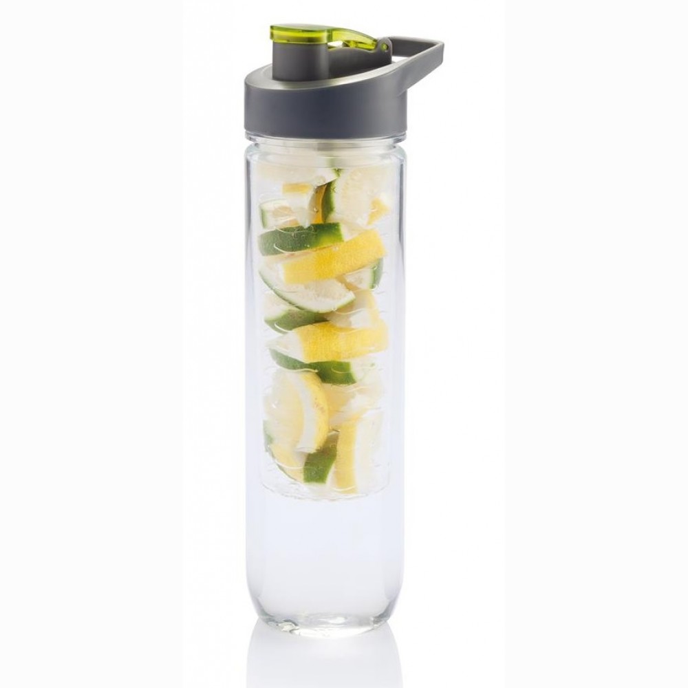 Gertuvė XD COLLECTION, 800ml, su infuzoriumi, skaidrus tritano plastikas, su žalios sp. Dangteliu