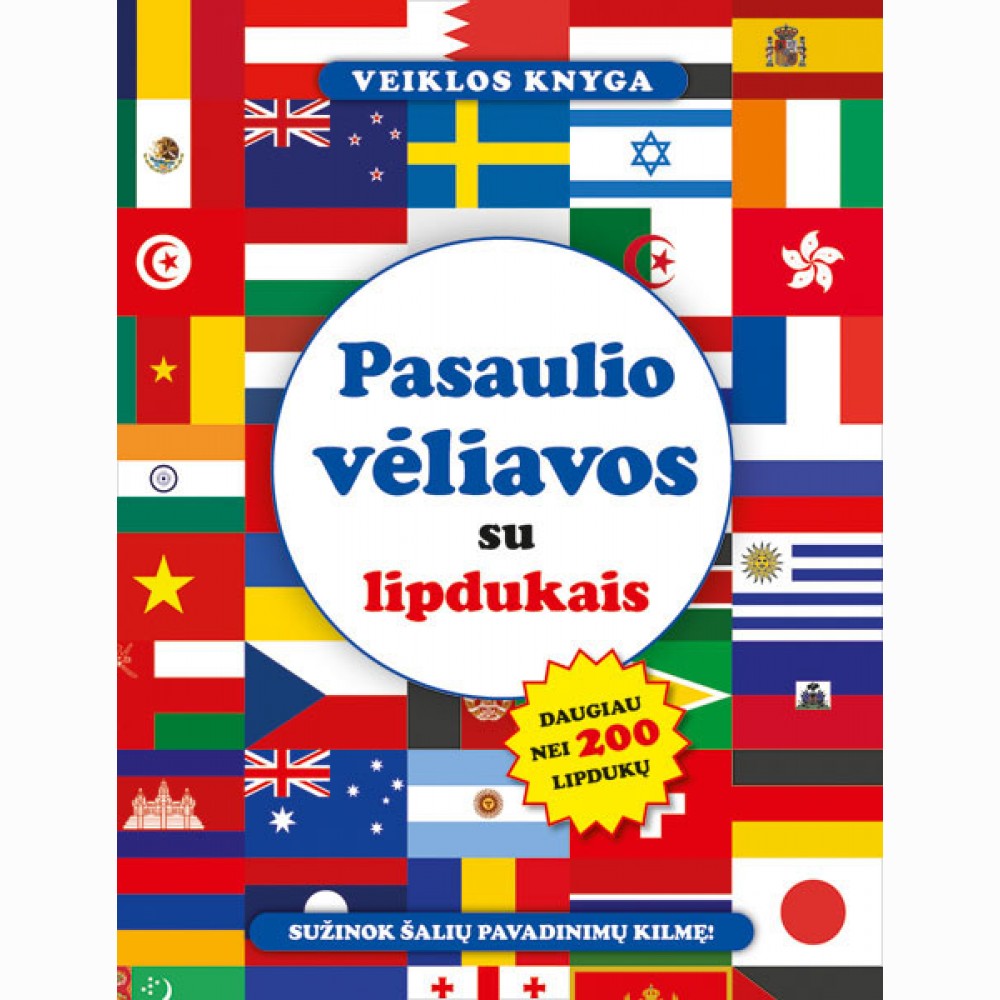 Pasaulio vėliavos. Su lipdukais