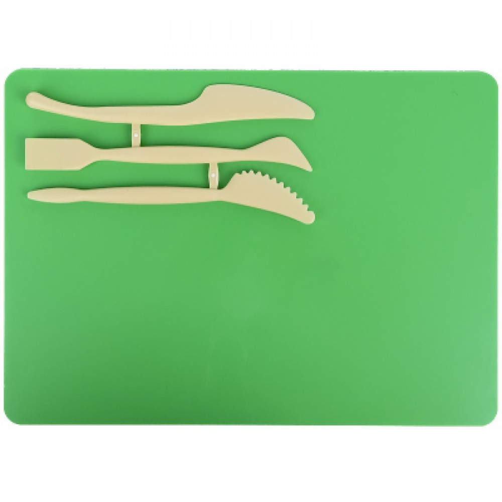 Lentelė plastilinui KITE, 250x180mm, su 3 įrankiais,, įvairių spalvų