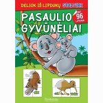 Pasaulio gyvūnėliai. Dėliok iš lipdukų. Spalvink