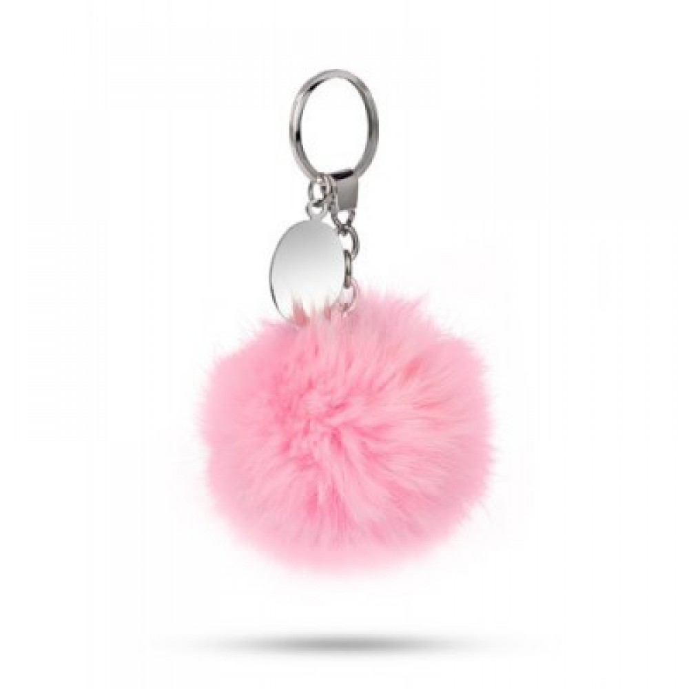Raktų pakabukas PINK pompom, rausvos sp., pūkuotas