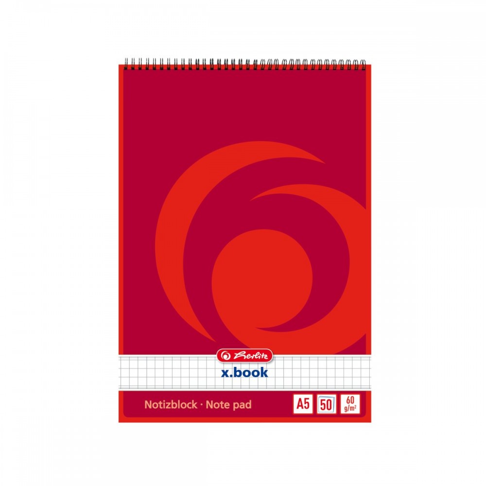 Bloknotas su spirale A5 50l langeliais 00110536 HERLITZ/10