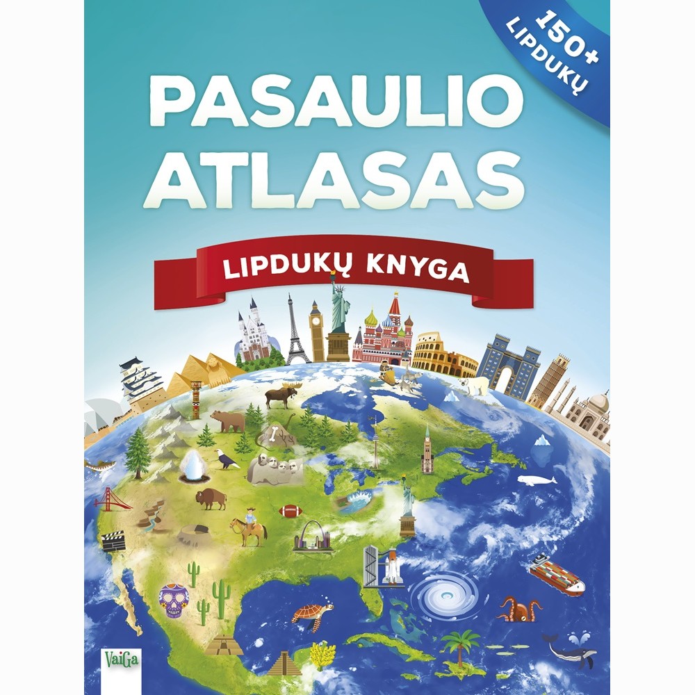 Pasaulio atlasas. Lipdukų knyga