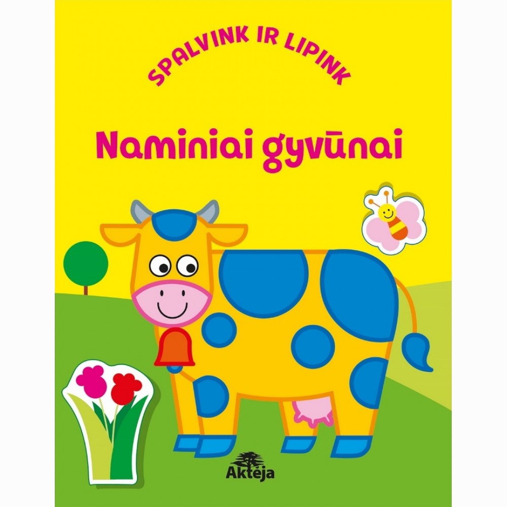 Naminiai gyvūnai. Spalvink ir lipink