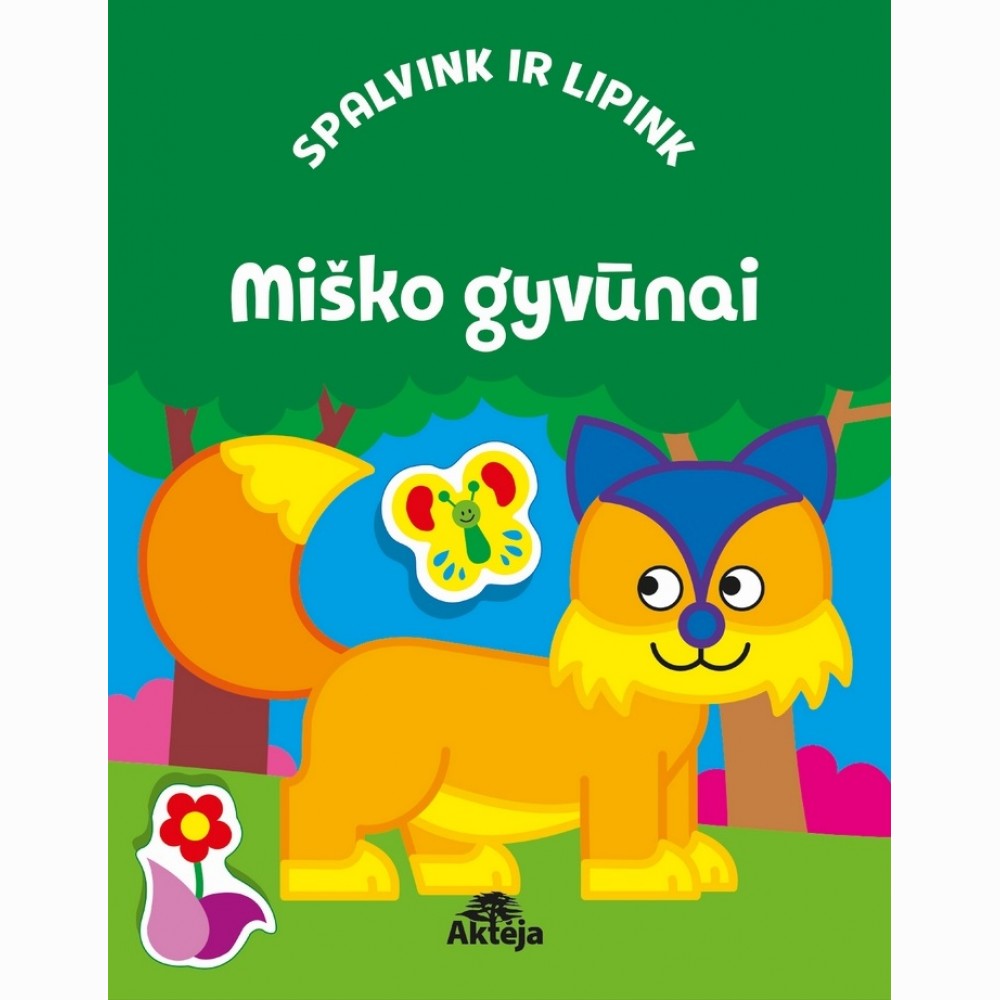 Miško gyvūnai. Spalvink ir lipink