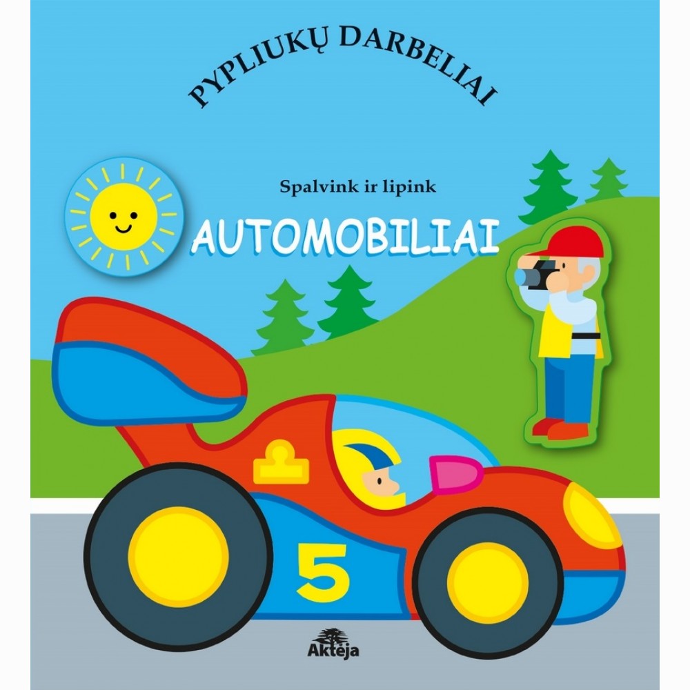 Automobiliai. Spalvink ir lipink