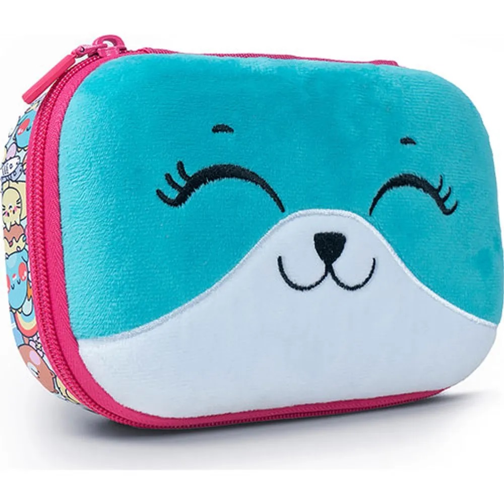 Penalas-pieštukinė  ZIPIT Fur Creature Box with Inner Pocket, žalsvai mėlynas