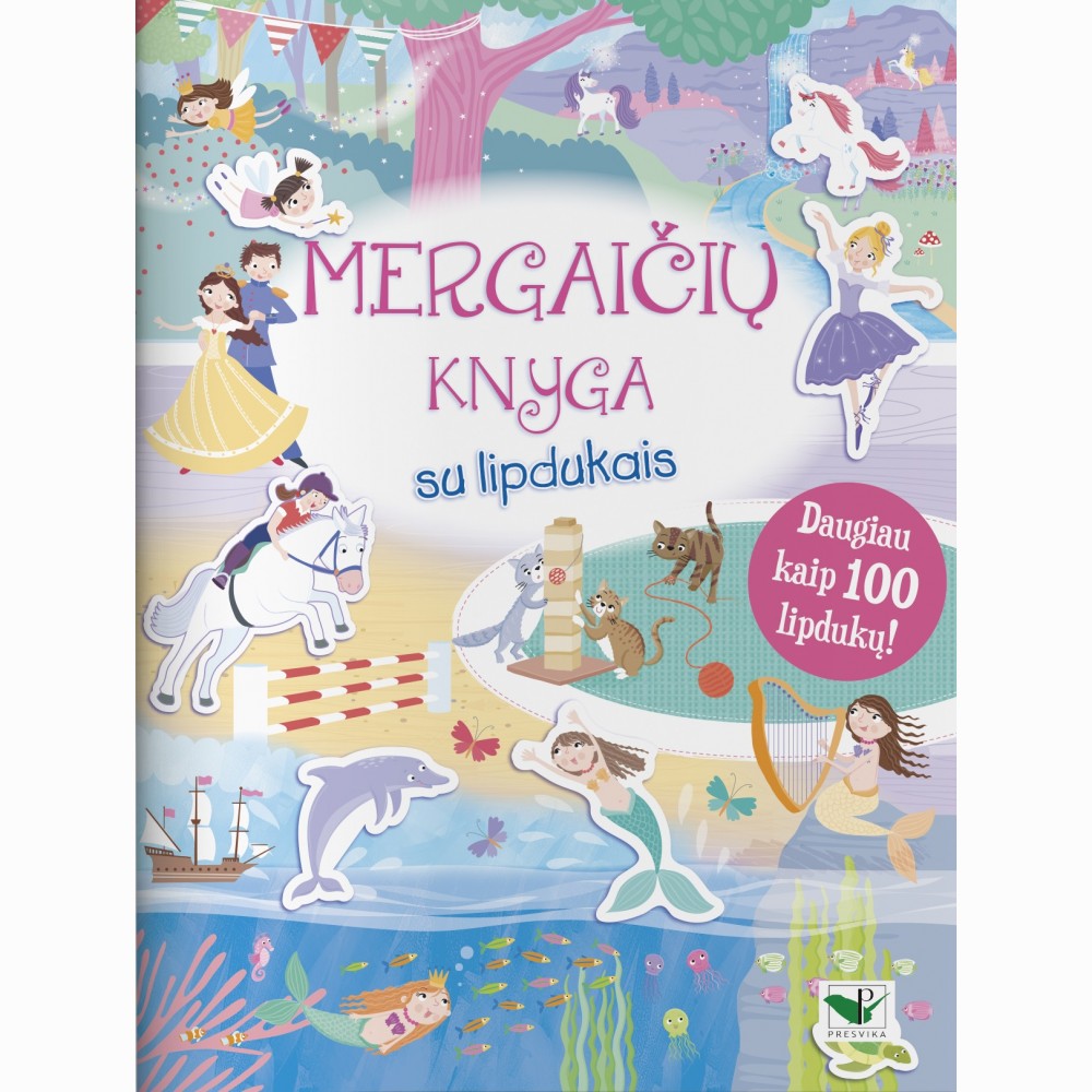 Mergaičių knyga su lipdukais. Daugiau kaip 100 lipdukų!