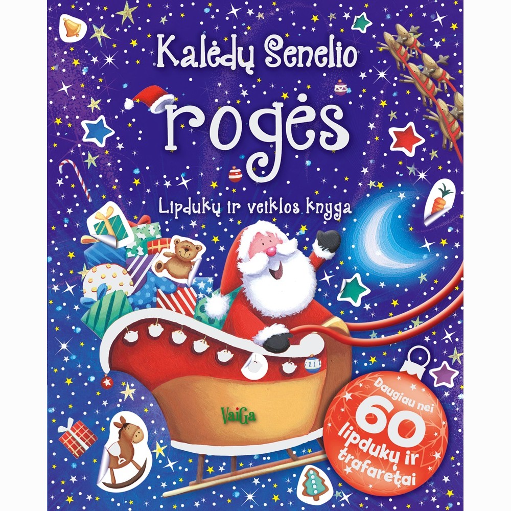 Kalėdų senelio rogės. Lipdukų ir veiklos knyga