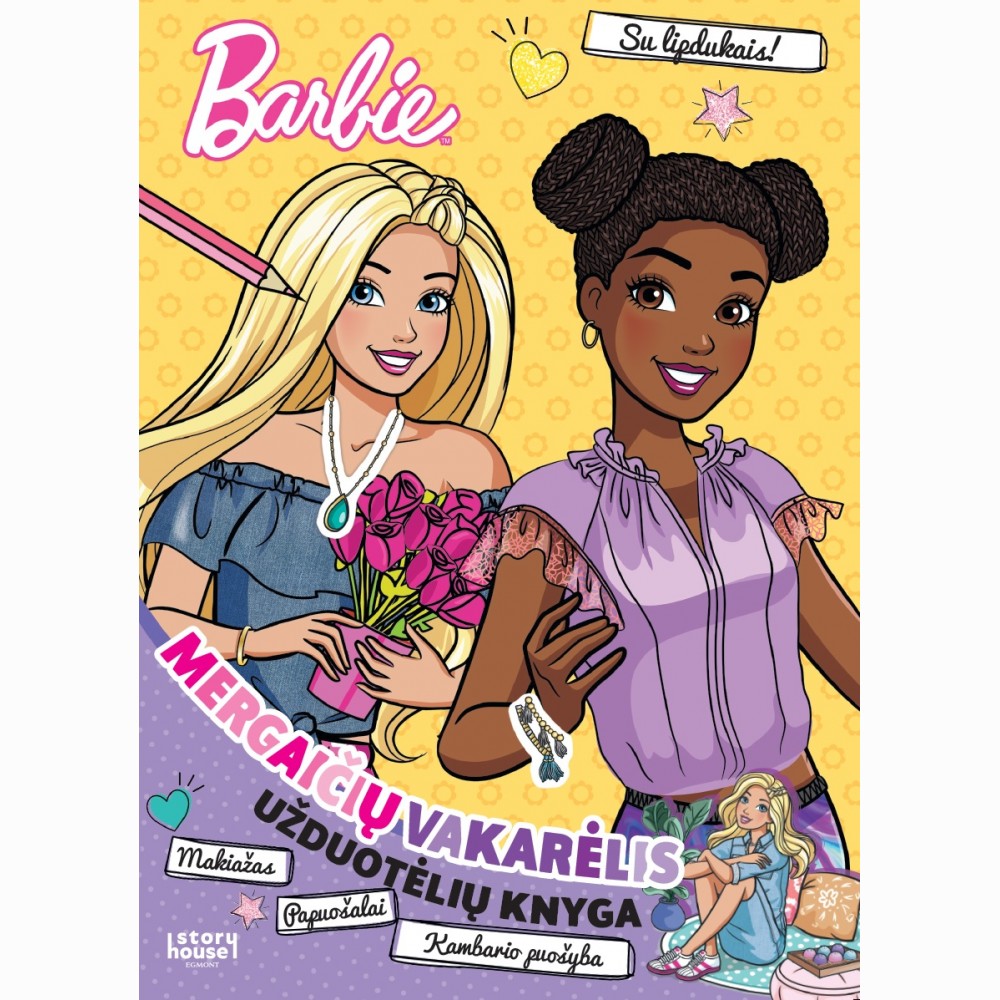 Barbie. Mergaičių vakarėlis. Užduotėlių knyga su lipdukais