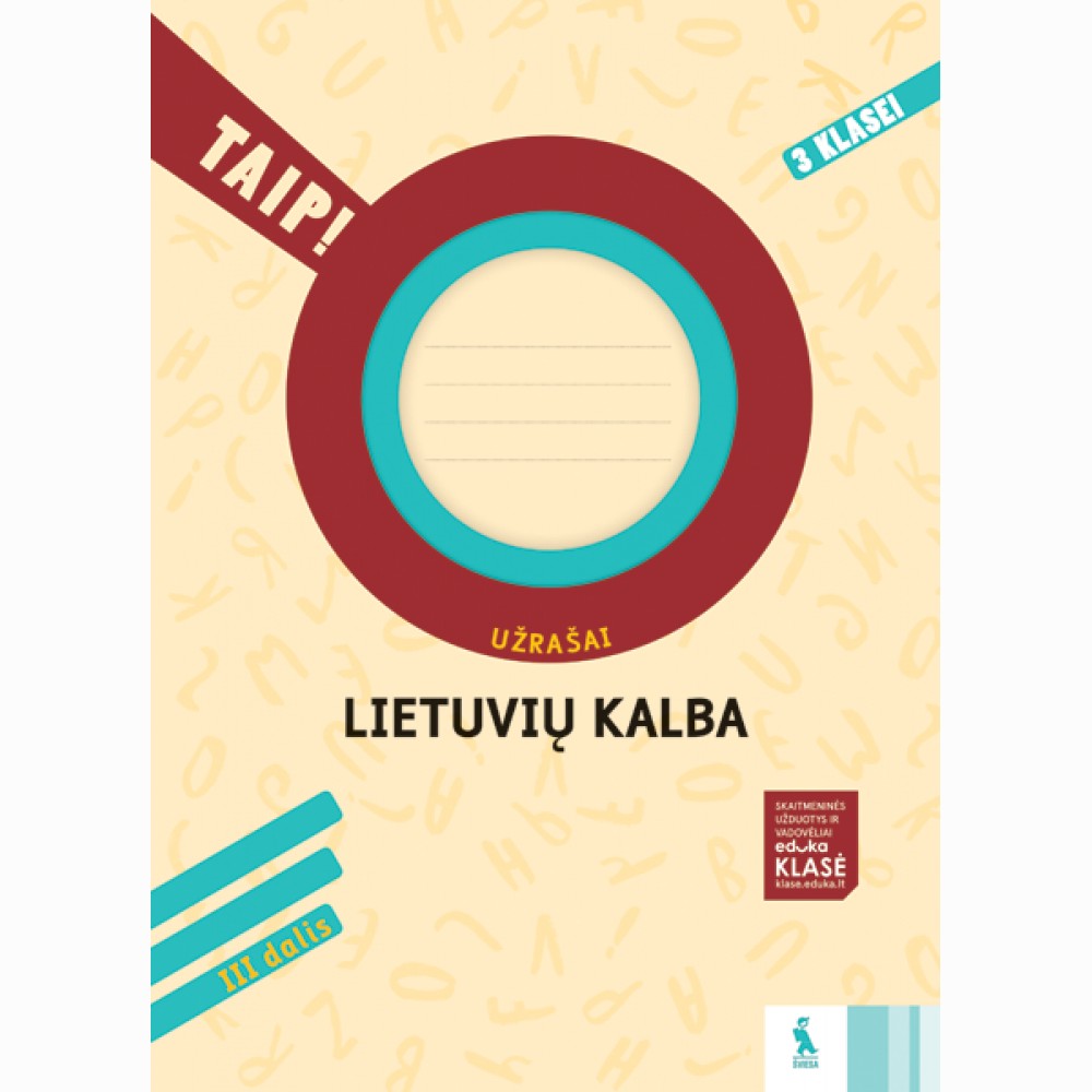 Lietuvių kalba. Užrašai 3 klasei, 3 dalis (serija „TAIP!“)
