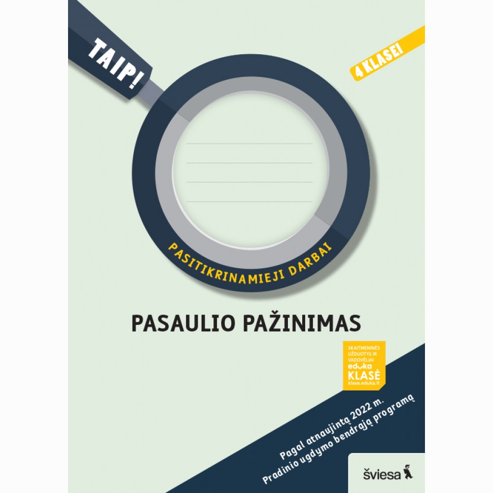 Pasaulio pažinimas. Pasitikrinamieji darbai 4 klasei. Serija TAIP!