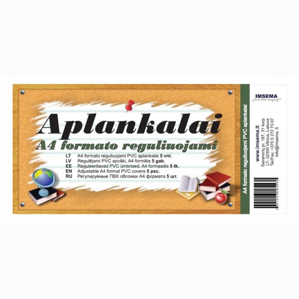 Aplankalai A4 reguliuojami, PVC 100 mic.,5vnt.
