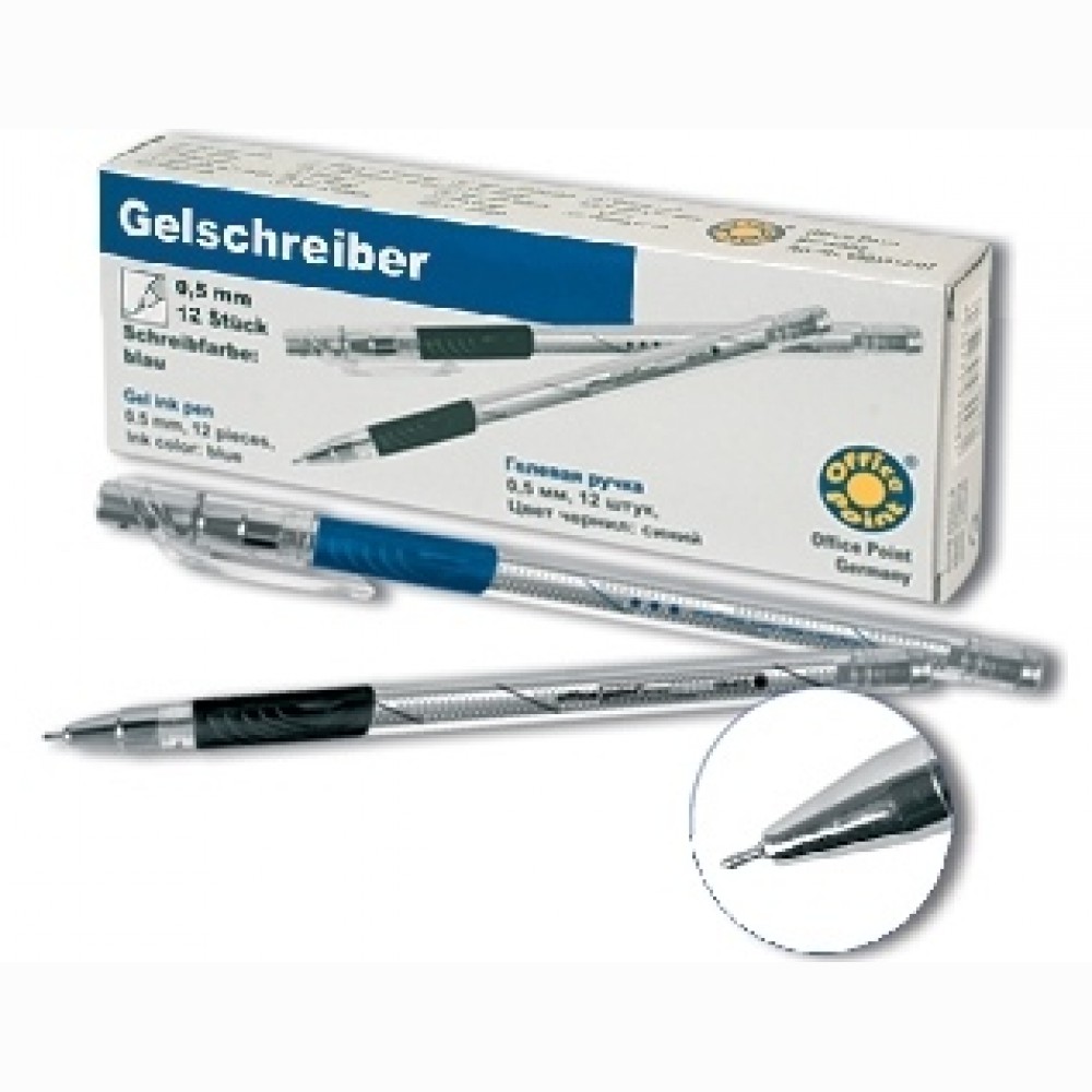 Gelinis rašiklis 1512 juodas 0,5mm Office Point OP680151209