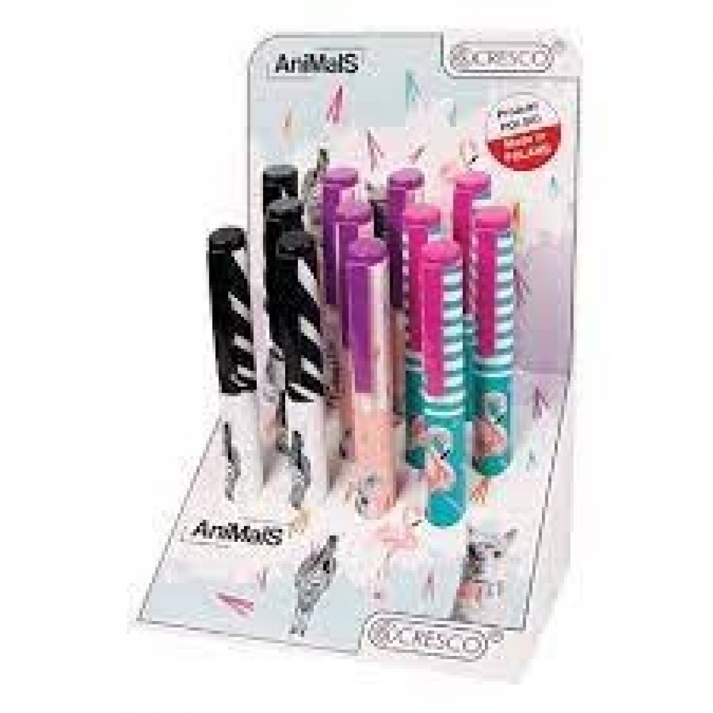 Kapsulinis rašiklis GO PEN ANIMALS (displ. 12 vnt.)