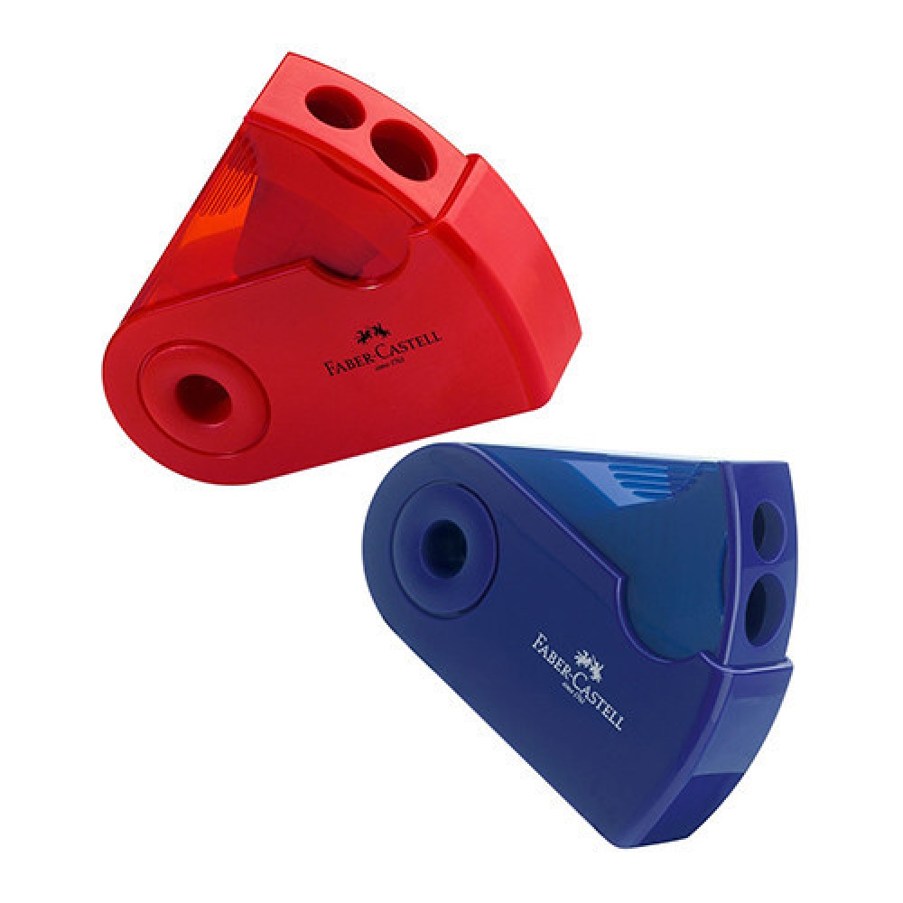 Drožtukas FABER CASTELL SLEEVE, mėlynos arba raudonos spalvos 