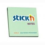 Lipnūs lapeliai Stick“N 21150, 76x76mm, 100 lapelių, žalsvos spalvos