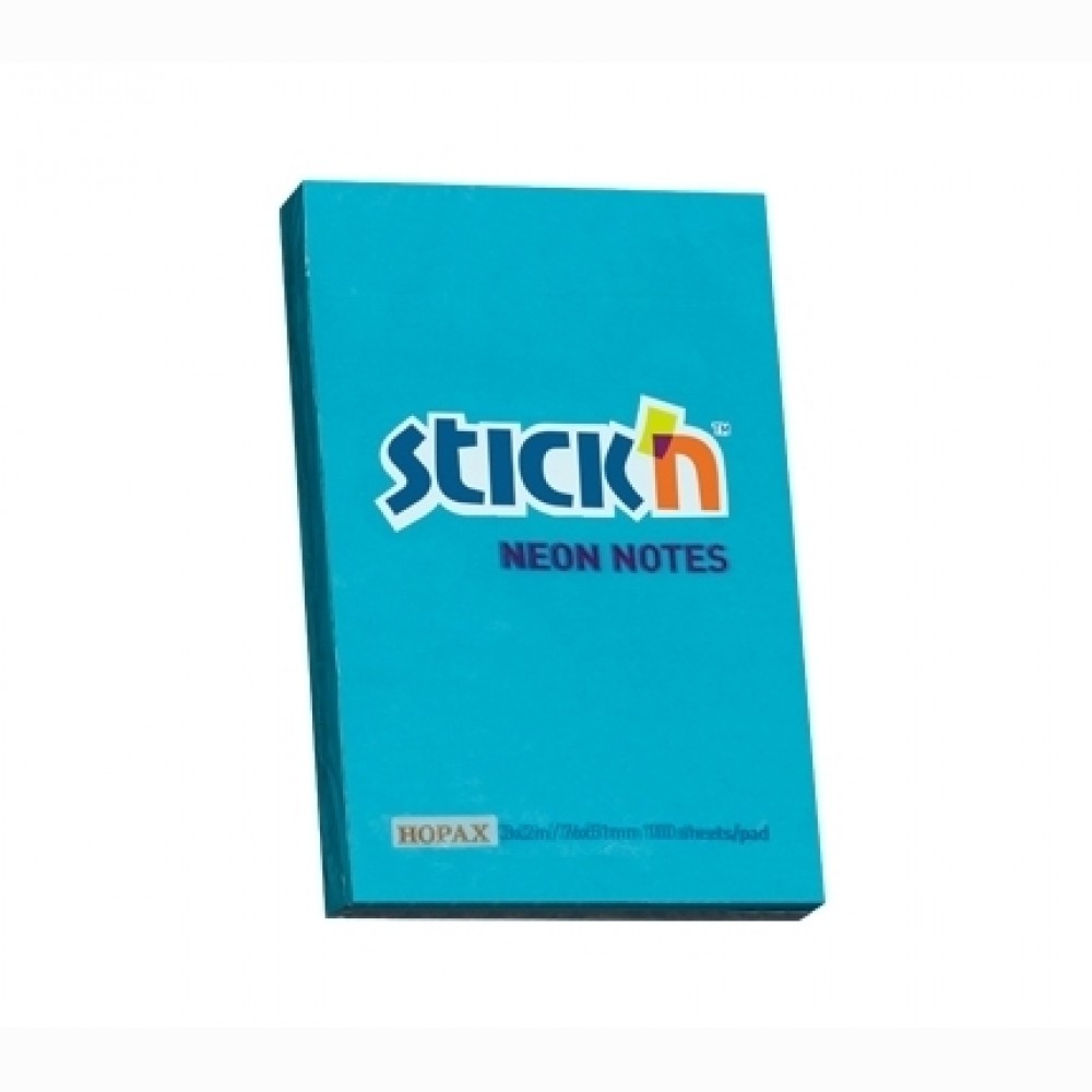 Lipnūs lapeliai Stick“N 21207, 51x76mm, 100 lapelių, mėlynos spalvos