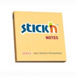 Lipnūs lapeliai Stick“N 21391, 76x76mm, 100 lapelių, oranžinės spalvos