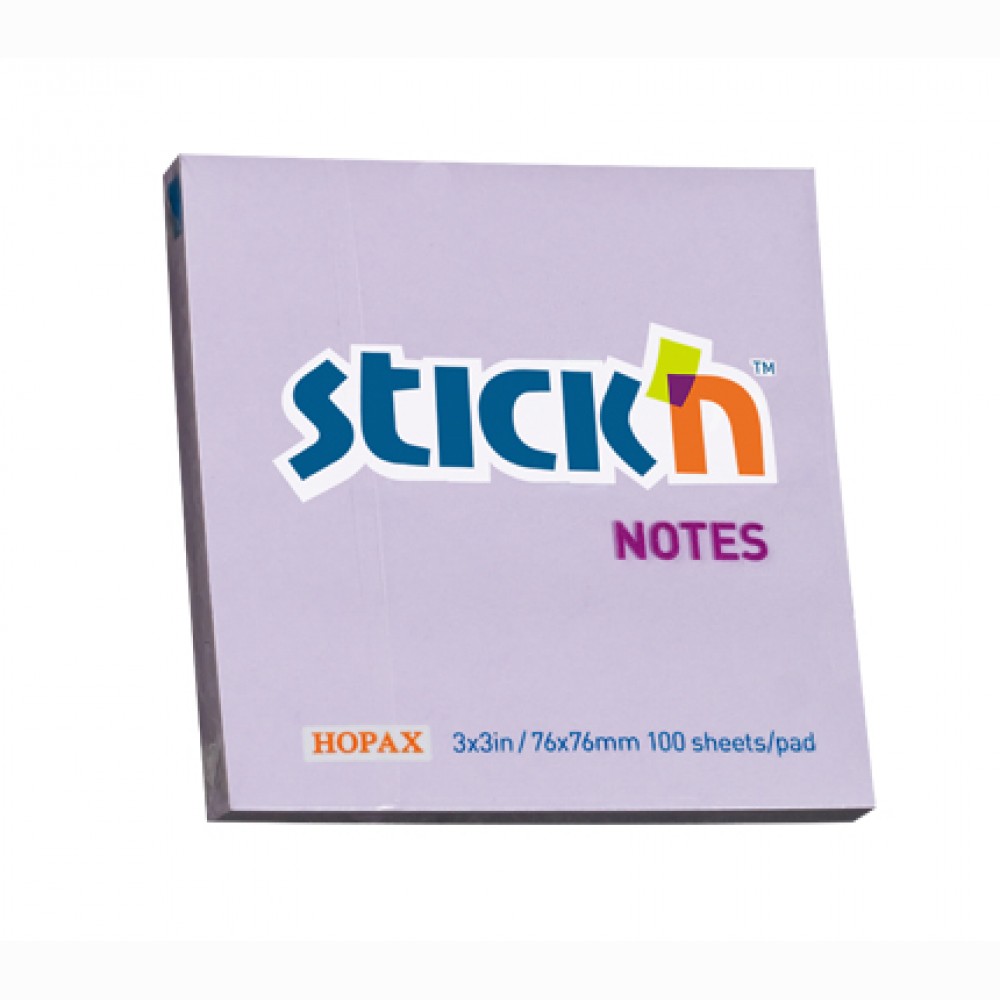 Lipnūs lapeliai Stick“N 21403, 76x76mm, 100 lapelių , violetinės spalvos