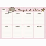 Pusheen Rose Collection A4 savaitės planuoklis