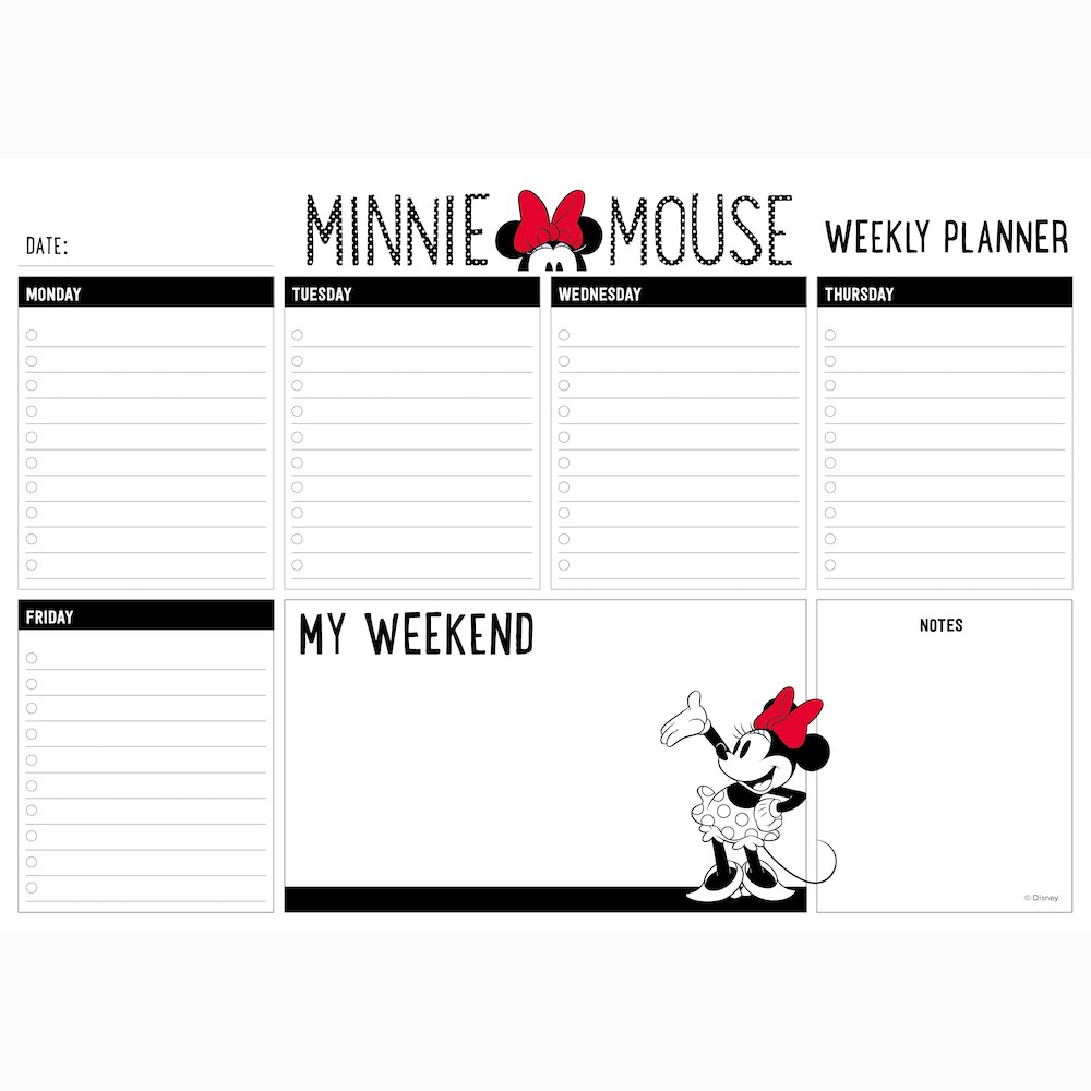 Savaitės planuoklis A4 Minnie Mouse Rocks The Dots