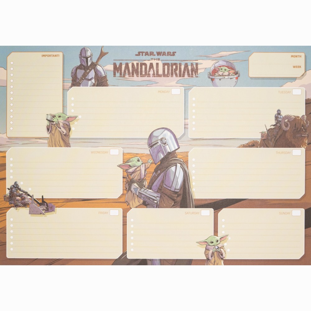 Star Wars The Mandalorian A3 savaitės planuoklis