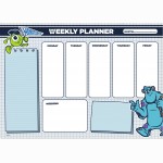 Pixar Monsters, Inc. A4 Savaitės planuoklis