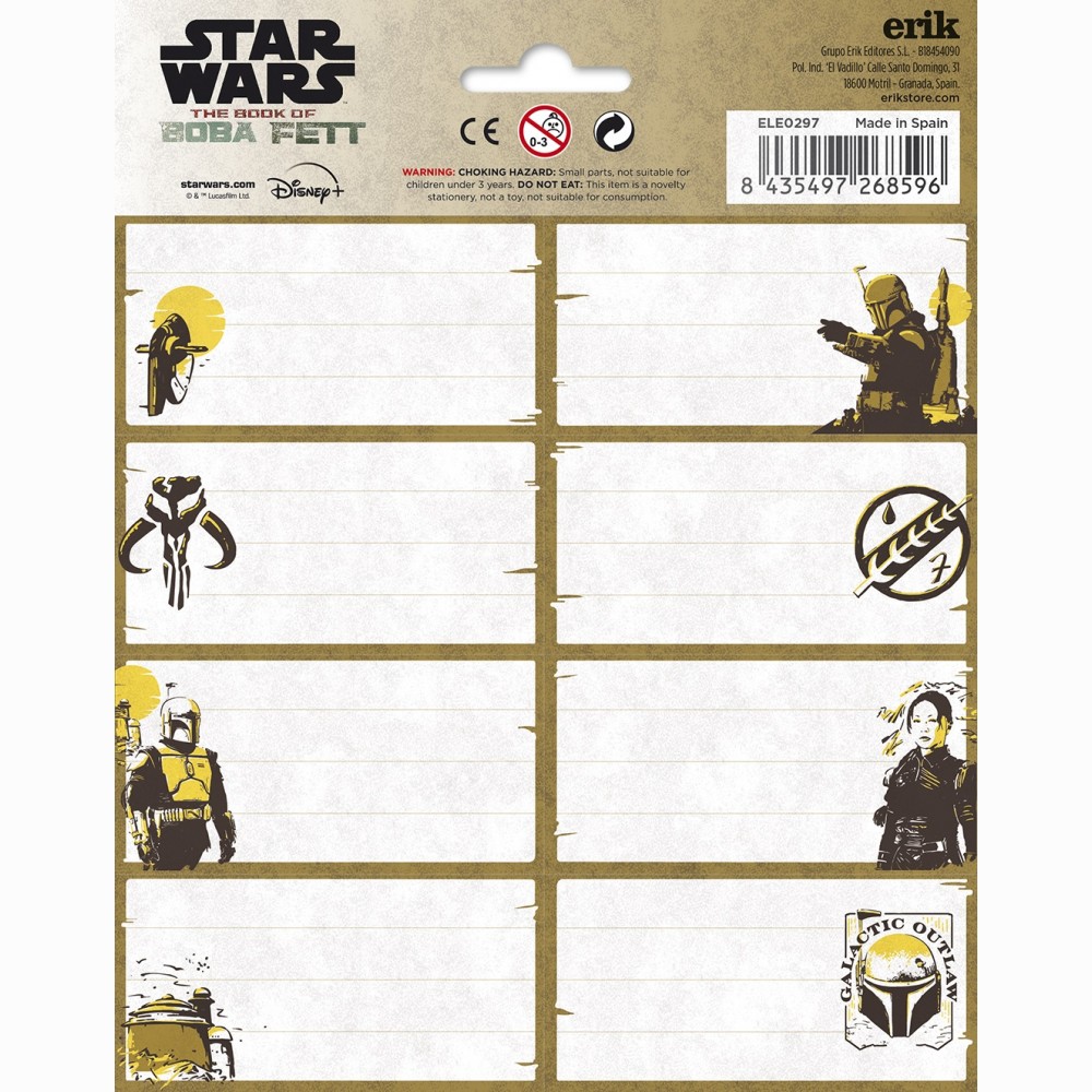 Tthe Book of Boba Fett lipdukai sąsiuviniams