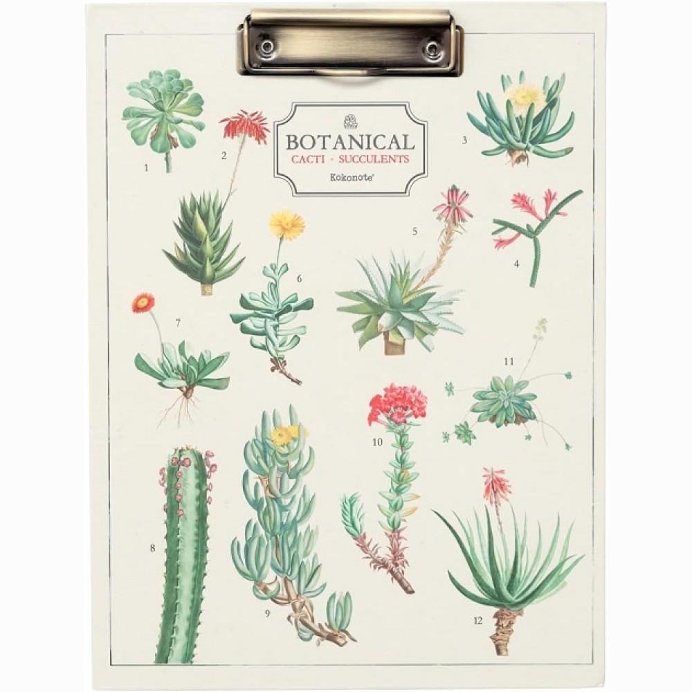 Botanical Cacti Atverčiamas pagrindas rašymui su spaustuku  A4