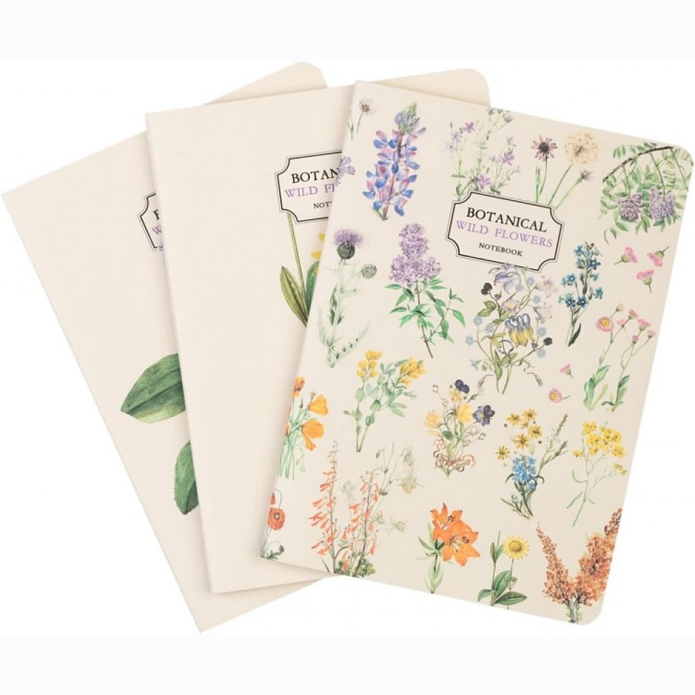 Kokonote Botanical Wild Flowers  A6 Užrašų knygutės 3 vnt