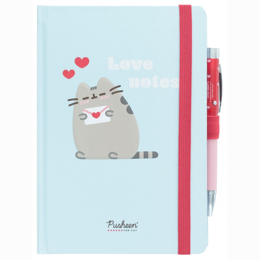 Pusheen Purfect Love Collection A5 Premium užrašų knygutė su šviečiančiu rašikliu