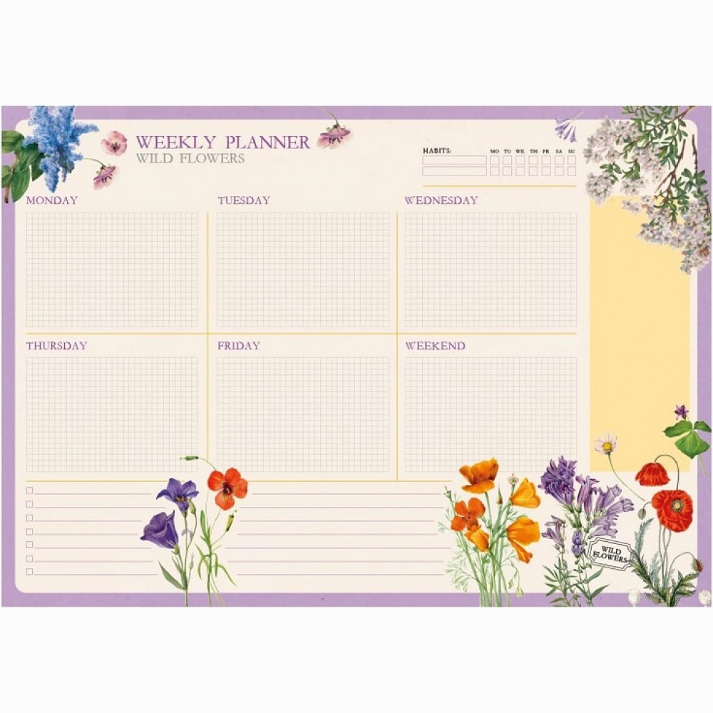 Kokonote Wild Flowers A4 Savaitės planuoklis