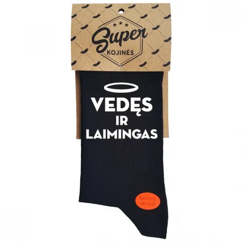 Kojinės Vedęs ir laimingas (pakabinama pakuotė)