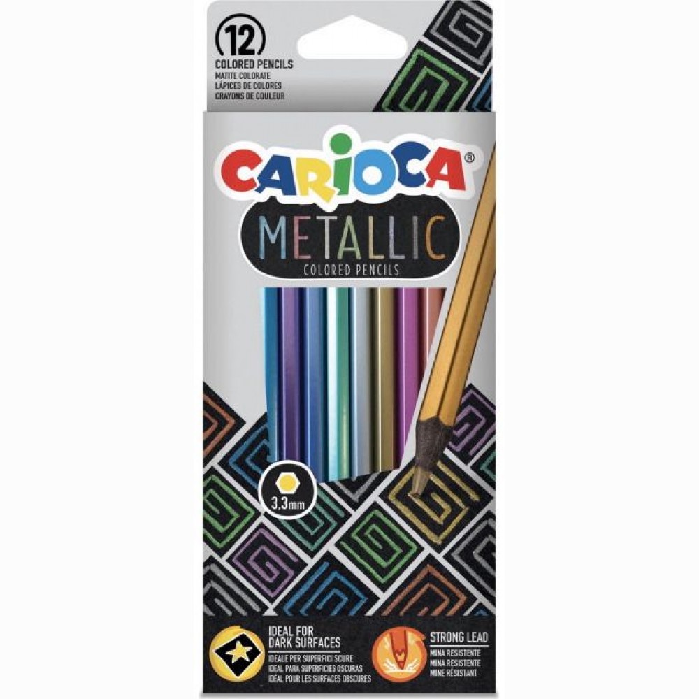 Pieštukai spalvoti Carioca Metallic 12 spalvų