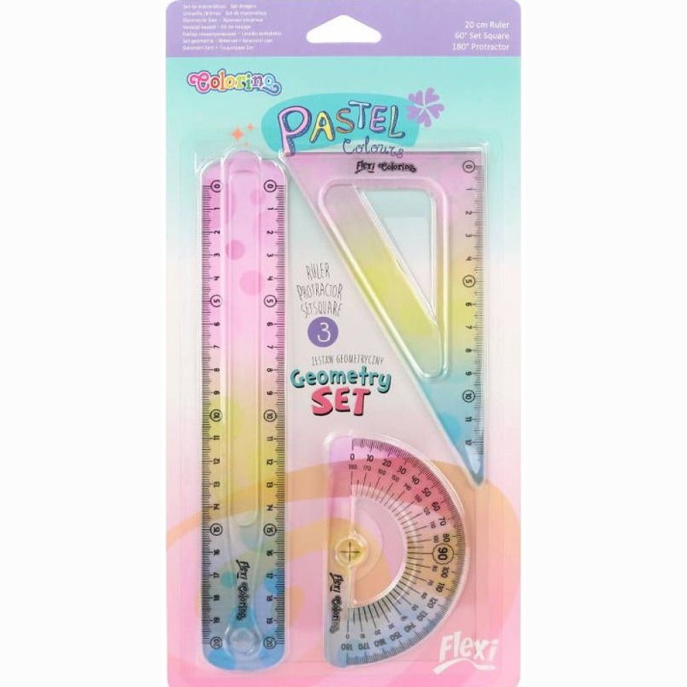 Geometrijos rinkinys Flexi, Pastel Colorino